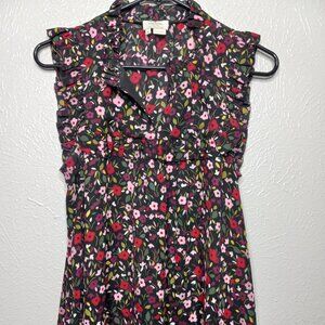 KATE SPADE Boho Floral Ruffle Yoke Top Size M